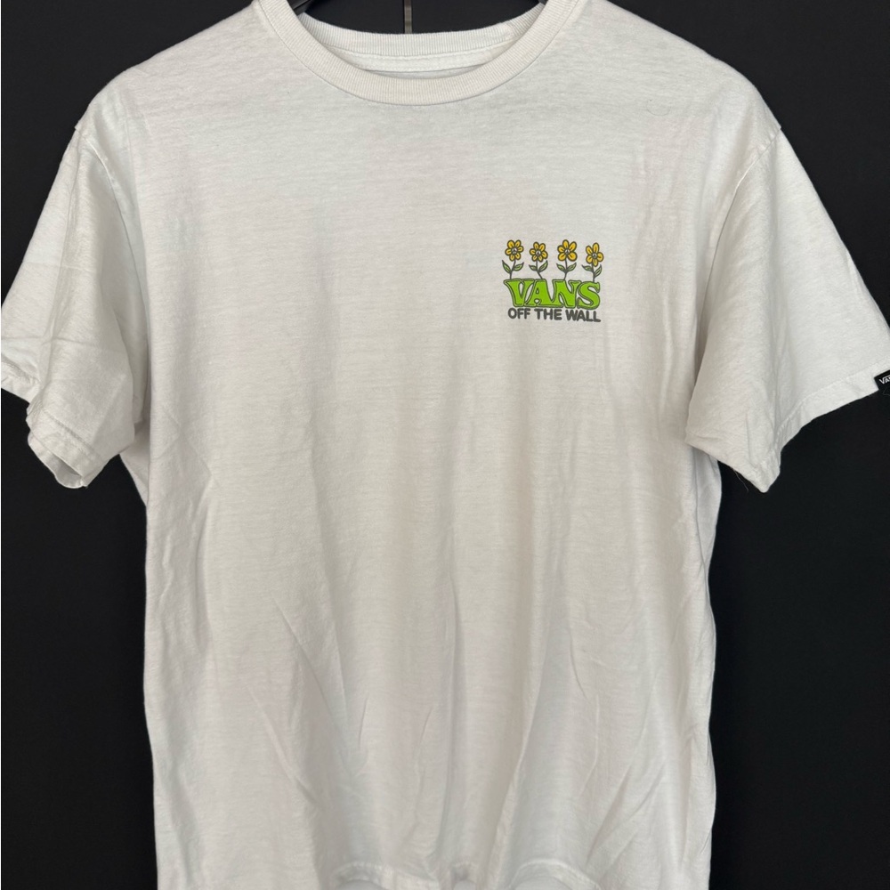 Vans White Tee with Floral Detail